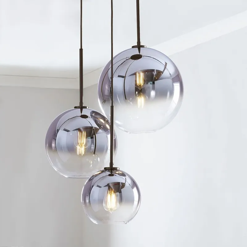 Modern style home lighting Indoor e27 Classic glass bubble ball led ceiling pendant lamp