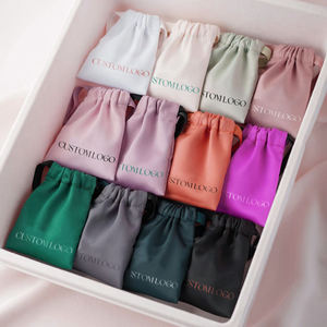 2024 vente en gros personnalisé Double cordon Satin bijoux pochette sac à poussière avec Logo imprimé - Product Image 5