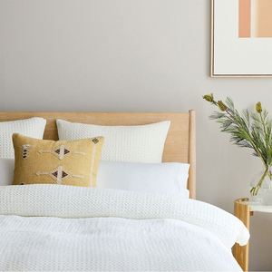 Diseño de mediados de siglo, estilo nórdico simple, marco de cama doble de madera maciza, muebles de dormitorio - Product Image 6