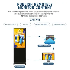 Boden stehend 43 55-Zoll-Innen-Touchscreen-Kioske Digital Signage Display Totem Lcd Android Interactive Advertising Player