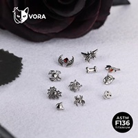 Bijoux de corps tendance 2026, piercing en titane ASTM F136, clous d'oreilles basiques simples, style rétro gothique, unisexe homme femme