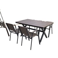 Tables et chaises d'extérieur en acier au carbone, simples, modernes, durables, imperméables, meubles d'extérieur pour jardin, balcon