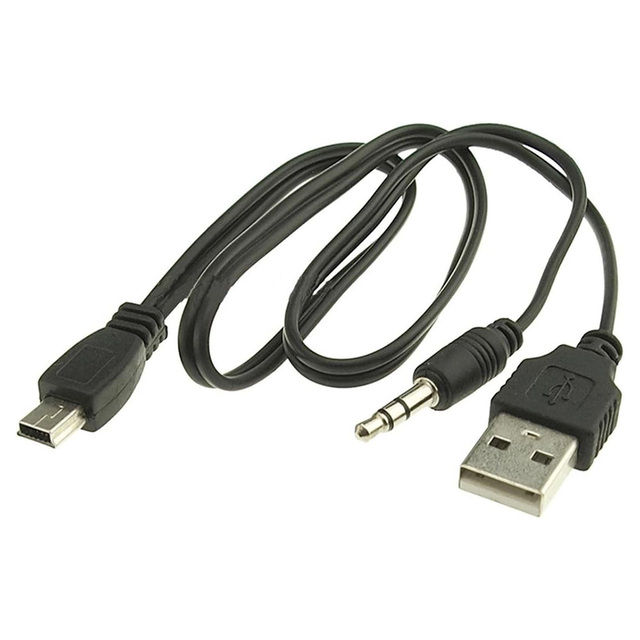Micro USB or Mini USB to 3.5mm Jack Plug Audio Cable and USB 2.0 Charging Cable for MP3/MP4 Speaker 2in1 Charger Port