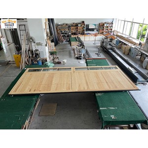 Truyền thống sồi rắn gỗ cửa nhà để xe nhôm trên không thiết kế hoàn thành bề mặt Windproof Tính năng sợi thủy tinh màn hình cho biệt thự - Product Image 6