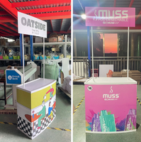 Comptoir d'échantillonnage promotionnel extérieur en plastique ZQ pour salons professionnels, entreprises et publicité