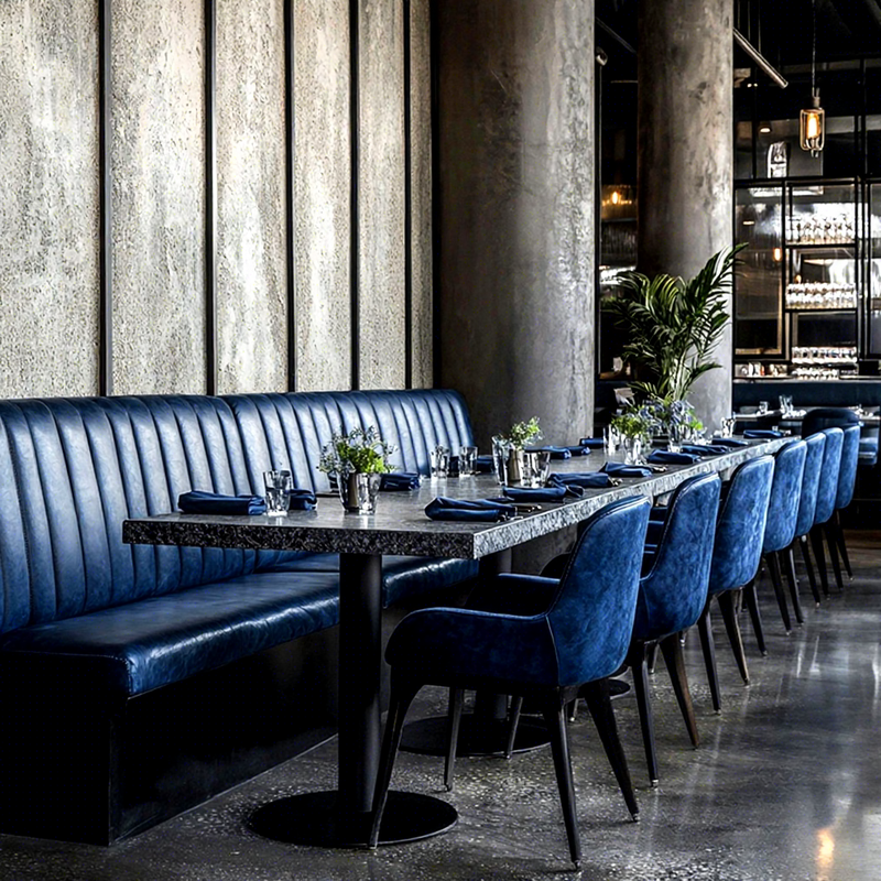 Commercial Restaurant Furniture Set Navy Blue