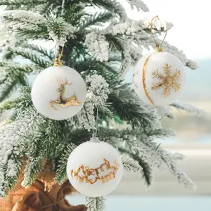 Microstar 5.5cm 6pcs/box Xmas Navidad Plastic White Form Ball Ornaments Christmas Tree Hanging Ball Set Decoration