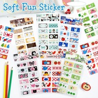 2 Stiker Per Paket Seri Elemen Kecil yang Lucu Stiker Persegi yang Imut dan Menyenangkan Stiker Dekoratif Latar Belakang untuk Bullet Journal