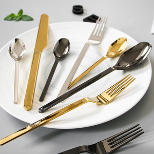Jinhui Industrial Stainless Steel Cutlery <b>Set</b> 304 Mirror Finish Gold Knife Fork Spoon Household <b>Dinnerware</b> - Product Image 2