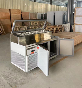 Table de travail en acier inoxydable avec congélateur sous le <span class=keywords><strong>comptoir</strong></span>, refroidisseur de <span class=keywords><strong>comptoir</strong></span>, bar à salades, table de préparation pour pizzas et sandwichs, réfrigérateur - Product Image 4