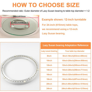 Hiện đại công nghiệp 24-inch nhôm lười biếng Susan Turntable vòng bi 360 độ xoay xoay tấm slewing vòng bi cho nhà - Product Image 6
