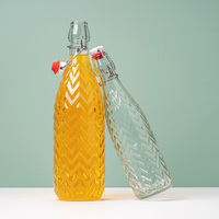 Bouteilles vides de jus de Limoncello de fermentation de brassage à froid 500ml 1000ml bouteilles en verre à dessus pivotant avec bouchons