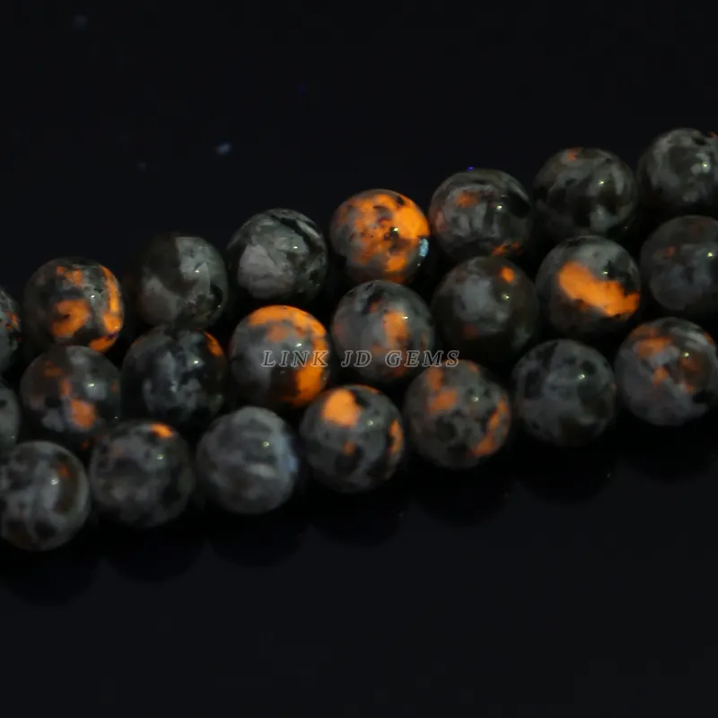 Alta Qualidade 4-12mm Natural Flame Stone Beads Natural Yooperlite Pedra Redonda Loose Beads Para Colar Pulseira Fazendo