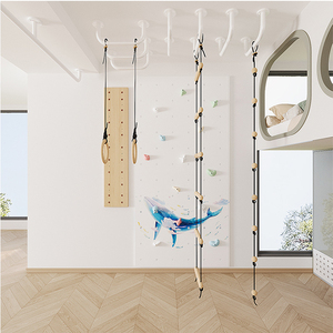 Ensemble d'échelles murales en bois pour enfants, mur d'<span class=keywords><strong>escalade</strong></span> avec toboggan, pour l'intérieur et l'extérieur, idéal pour l'éducation, la maison et le jardin, vente en gros - Product Image 4