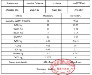 חם 98% כיתה תעשייתית 99% 2 3um strontium פחמתי srco3 אבקה <span class=keywords><strong>cas</strong></span> 1633-05-2 במלאי במלאי - Product Image 6