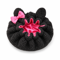 Bonnet de nuit en peluche de luxe pour femme, motif léopard, avec capuche protectrice, pour le sommeil, le coiffage et les soins capillaires
