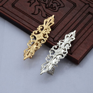 Pinza para el pelo con diseño de nube auspiciosa y flor, 56 mm, cobre puro, color inalterable, retro, hecho a mano, material para accesorios DIY - Product Image 4