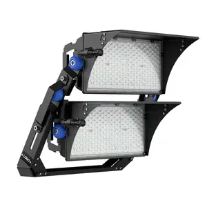 Luz de inundación Led de 500W, luces de estadio Led brillantes para exteriores, luz diurna 8000K con 4 módulos, luces de inundación LED ajustables para exteriores