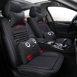 Housse de siège de voiture universelle en coton de luxe, ensemble complet, coussin, toutes saisons, garantie 1 an, accessoires de voiture - Product Image 4