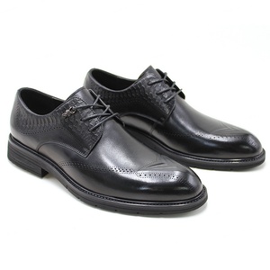 Chaussures Derby pour hommes en cuir pleine fleur haut de gamme, imperméables, avec broderies décoratives, pour tenue d'affaires formelle, collection automne - Product Image 6