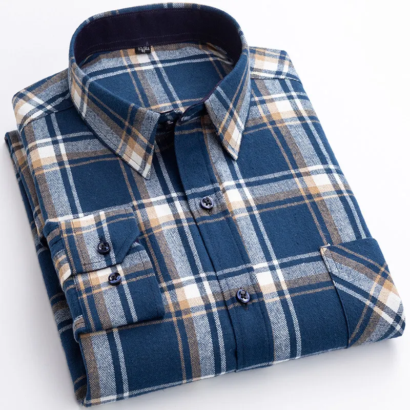 OEM/ODM 2024 nuevo estilo diseño de moda camisas hombre Oficina algodón botón manga larga mens Plaid y franela sólida camisa casual