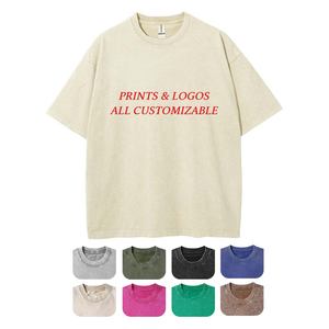 เสื้อเชิ้ตผู้ชายสไตล์วินเทจพิมพ์ลายหิน ทรงโอเวอร์ไซส์ ผ้าถักแบบสบายๆ ล้างสีแบบแอซิดวอช  สำหรับผู้ชาย - Product Image 1