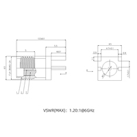 XINQY-Conector coaxial hembra RF, conector SMA hembra de montaje en PCB de 50 ohmios, para aplicaciones de RF, 1 unidad