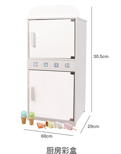 Jouet de <span class=keywords><strong>réfrigérateur</strong></span> de cuisine <span class=keywords><strong>en</strong></span> <span class=keywords><strong>bois</strong></span> avec ensemble de cuisine pour la maternelle et la garderie, cadeau unisexe pour les garçons et les filles - Product Image 6