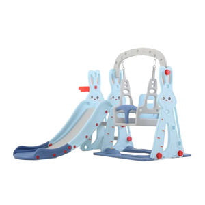 Set de Juegos de Alta Calidad para Interiores, con Tobogán y Columpio Seis en Uno, para Parque Deportivo y Jardín, con Plataforma Extensible, Red de Baloncesto y Fútbol, Cubierta, Arco y Piscina de Pelotas - Product Image 1