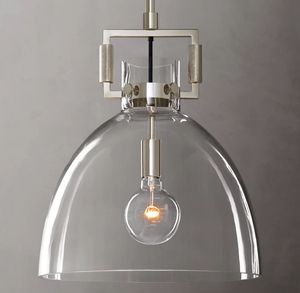 American Simple Design Hanging <strong>Light</strong> <strong>Industrial</strong> Brass Frame Glass Pendant <strong>Light</strong> for Kitchen Island Dining Room - Product Image 3