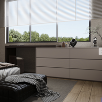 Table de toilette minimaliste sur mesure fabriquée en usine avec panneau en bois, meubles de chambre à coucher pour appartement et villa