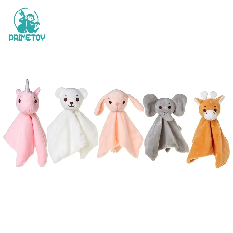 Baby Cartoon Safety Towel Blanket Lovey Plush Toys Baby Sleep Appeasing Doll