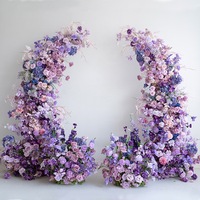 Décoration de fleurs artificielles personnalisées NINI, arche de fleurs violettes, décoration haut de gamme pour arche de mariage, pour décoration de mariage en plein air