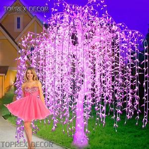 3M verde y blanco al aire libre LED iluminado <span class=keywords><strong>sauce</strong></span> <span class=keywords><strong>llorón</strong></span> Planta artificial iluminada para decoraciones de boda - Product Image 1