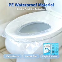 Housses de siège de toilette jetables en PE, emballées individuellement, 10 pièces/paquet, imperméables, pour les voyages, les hôtels, l'utilisation commerciale