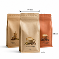 Sachet de café personnalisé imprimé mat à fond plat, refermable avec fermeture éclair, emballage alimentaire en plastique de qualité supérieure pour cardamome arabe