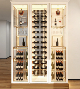 Hiện Đại Thép Không Gỉ Bar <span class=keywords><strong>Rack</strong></span> Hiển Thị Tủ Với Cửa Kính Cho Rượu Vang Đỏ Lưu Trữ Phòng Khách Bao Gồm Nhiệt Hầm Rượu Vang - Product Image 1