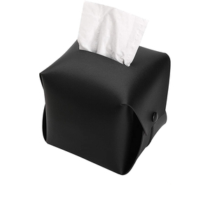 Portable PU Leather Hotel Square Tissue Box Holder Cover for home