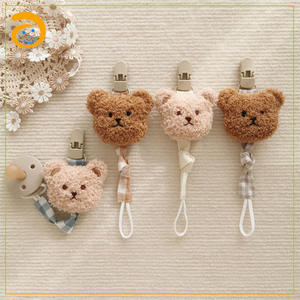Custom Eco Friendly <span class=keywords><strong>Baby</strong></span> <span class=keywords><strong>Baby</strong></span> Animal Bear ciuccio porta catenina manichino Clip ciuccio Clip catena - Product Image 3