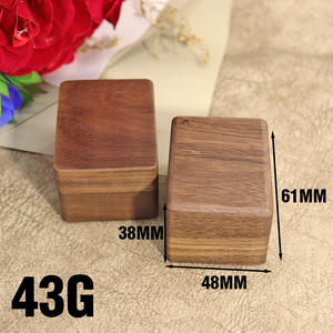 Luxurious Walnut Wood Three-Slot Ring <strong>Bracelet</strong> Storage <strong>Box</strong> Chamfered Black Square Magnetic Closure Gift Packaging 100 Pcs - Product Image 2