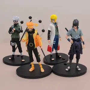 18厘米NARUTOES图4风格卡卡西佐助Minato 4日火影看台Figura动画盒装聚氯乙烯娃娃桌面摆件