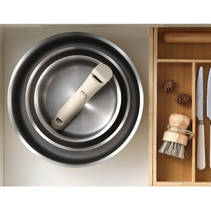 Ensemble de casseroles en acier inoxydable de haute qualité à 3 couches avec couvercles en verre, adaptées aux cuisinières à gaz et à induction, en acier inoxydable triple couche - Product Image 3