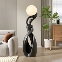 Lampe sculpturale de sol en résine Art Déco, motif femme abstraite de luxe, écologique, pour décoration de salon et meuble TV