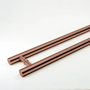 New Modern Rose Gold High Quality H Type Stainless Steel Tube Shower Pull Handle For Glass Door