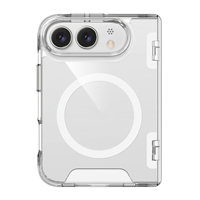 Funda Protectora para iPhone 18 Fold con Lente de Pantalla Elevada de 1.2mm, Carcasa Rígida Transparente de PC Anti-rayas, Anillo Magnético Integrado, Protección Anti-caídas, Delgada