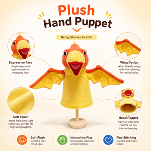 Marionnette en peluche GOTS personnalisable, jouet pterosaure en peluche, cadeau personnalisé, dinosaure en peluche mignon et délicat, animal bio pour amis - Product Image 2
