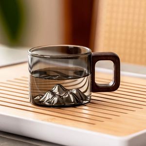 Taza de Té Reutilizable de Vidrio Borosilicato con Asa de Madera, Pequeña Capacidad, Ecológica y Duradera, para Oficina y Hogar - Product Image 4