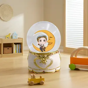 Custom Resin Craft Water Globe Artificial Glass Ball with Music and Glitter for Kids for Home Decoration at Christmas