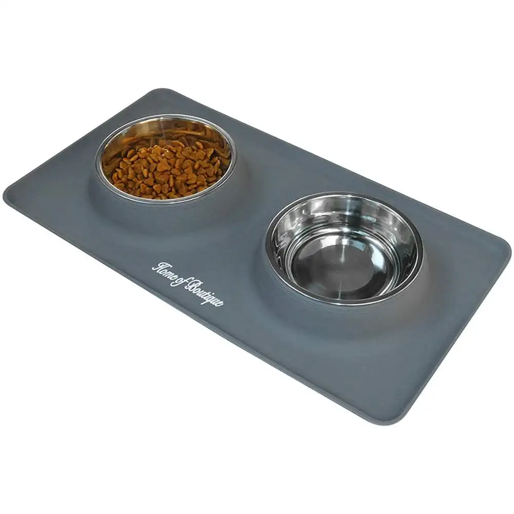 C&CPet Dog Bowls 2 Stainless Steel Dog Bowl with No Spill Non-Skid Silicone Mat + Pet Food Scoop Water and Food Feeder Bowls