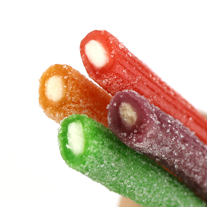 Bandes de bonbons gommeux en forme de <span class=keywords><strong>paille</strong></span> de réglisse HALAL remplies de <span class=keywords><strong>poudre</strong></span> aigre - Product Image 5